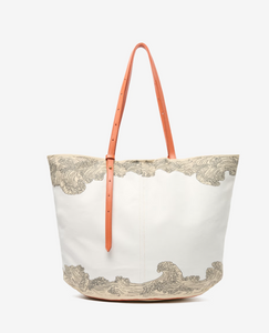 Canvas Shopping Bag in Poseidon Natural