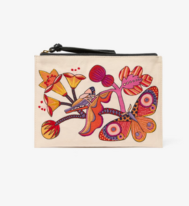 Embroidered Pouch in Botanique Powder