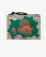 Load image into Gallery viewer, Embroidered Pouch in Poseidon Green
