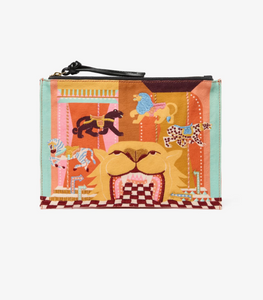Embroidered Pouch in Rollercoaster Pastel
