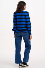 Load image into Gallery viewer, Griselda Jersey Top in Blue/Black Stripes
