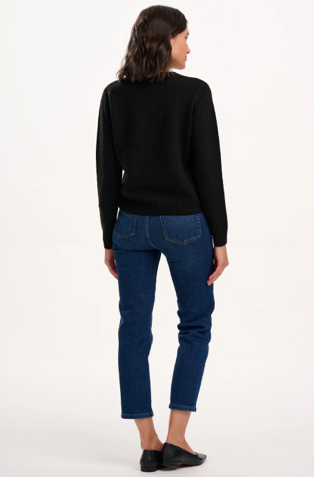 Philly Bow Cardigan in Black/Pink