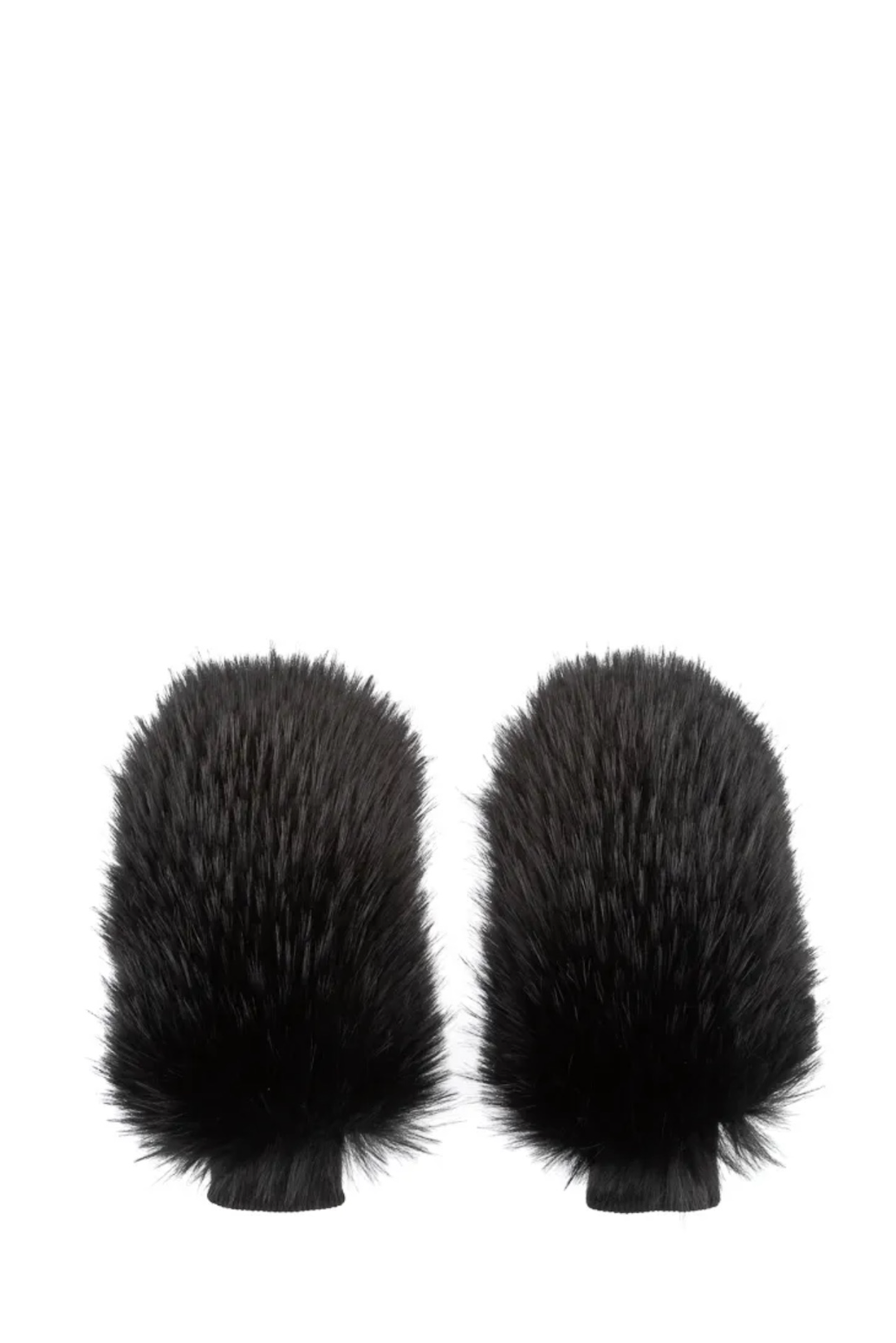 Faux Fur Mittens in Black