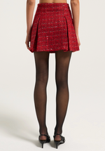 Load image into Gallery viewer, Plaid Mini Skirt with Ribbon Detail in Red
