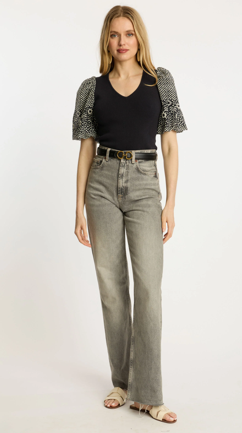 Andrea Top in Indigo Dot