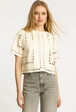 Load image into Gallery viewer, Anisa Top in Antique White Vegan Leather
