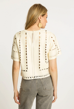Load image into Gallery viewer, Anisa Top in Antique White Vegan Leather
