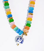 Load image into Gallery viewer, Candy Owl Necklace in Blue/White
