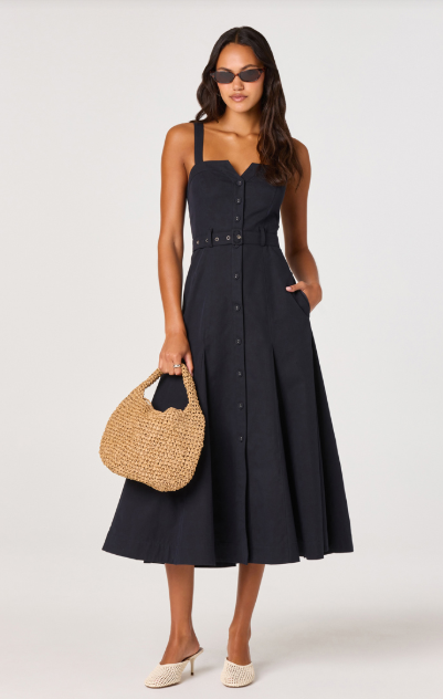 V-Neck Hardware One-Piece Swimsuit