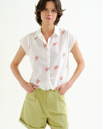 Load image into Gallery viewer, Embroidered Lobster Shirt in White
