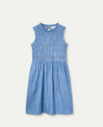 Load image into Gallery viewer, Chambray Short Dress in Light Blue
