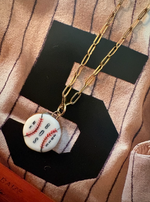 Load image into Gallery viewer, Noah Kahan 2026 Fenway Baseball Charm on Gold Paperclip Chain
