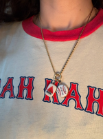 Load image into Gallery viewer, Noah Kahan 2026 Fenway Baseball &amp; Citgo Sign Charms on Gold Rope Chain w/ Carabiner
