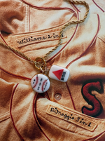 Load image into Gallery viewer, Noah Kahan 2026 Fenway Baseball &amp; Citgo Sign Charms on Gold Rope Chain w/ Carabiner
