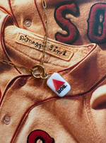 Load image into Gallery viewer, Boston Citgo Sign Charm on Gold Paperclip Chain w/ Carabiner

