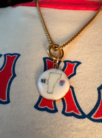 Load image into Gallery viewer, Noah Kahan "Mess" I-89 VT Charm on Gold Spiga Chain w/ Carabiner
