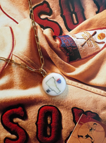 Load image into Gallery viewer, Noah Kahan "Mess" I-89 VT Charm on Gold Paperclip Chain
