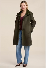 Load image into Gallery viewer, Yves Long Reversible Suede/Fur Jacket in Hunter Green
