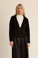 Load image into Gallery viewer, One Button Knit Blazer in Black
