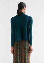 Load image into Gallery viewer, Mock Neck A-Line Sweater in Dark Green
