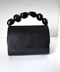 The Nica Leather Clutch in Black