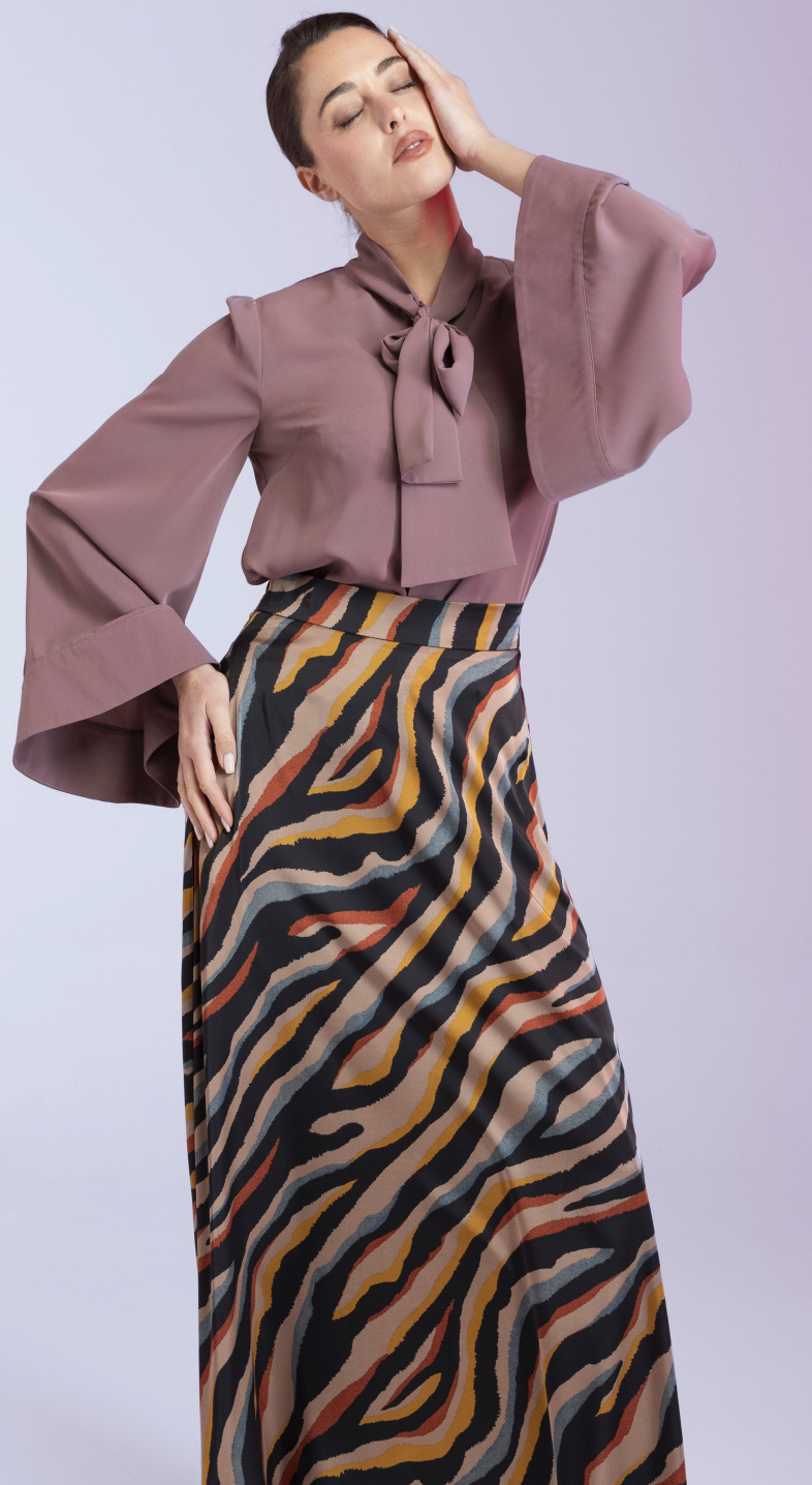 Oversized Bow Blouse in Onion