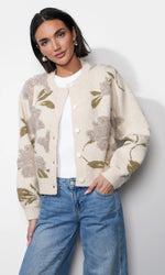Load image into Gallery viewer, Skylar Cozy Floral Cardigan in Ivory
