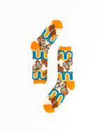 Load image into Gallery viewer, 70s Rainbow Butterfly Sheer Mid High Sock
