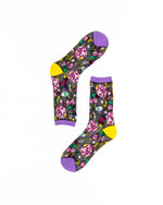 Load image into Gallery viewer, 80&#39;s Disco Black Sheer Crew Sock
