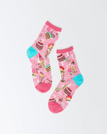 Load image into Gallery viewer, Retro Sweets Sheer Crew Sock
