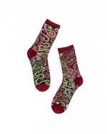 Load image into Gallery viewer, Serpentine Floral Black Sheer Crew Sock
