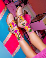 Load image into Gallery viewer, Dopamine Cats Sheer Crew Sock
