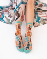 Load image into Gallery viewer, Terracotta Ladies Sheer Crew Sock
