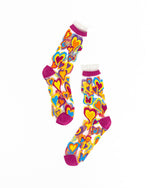 Load image into Gallery viewer, Y2K Hearts Ruffle Sheer Crew Sock
