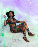 Load image into Gallery viewer, Wicked Elphaba&#39;s Power Shimmer Sheer Crew Sock
