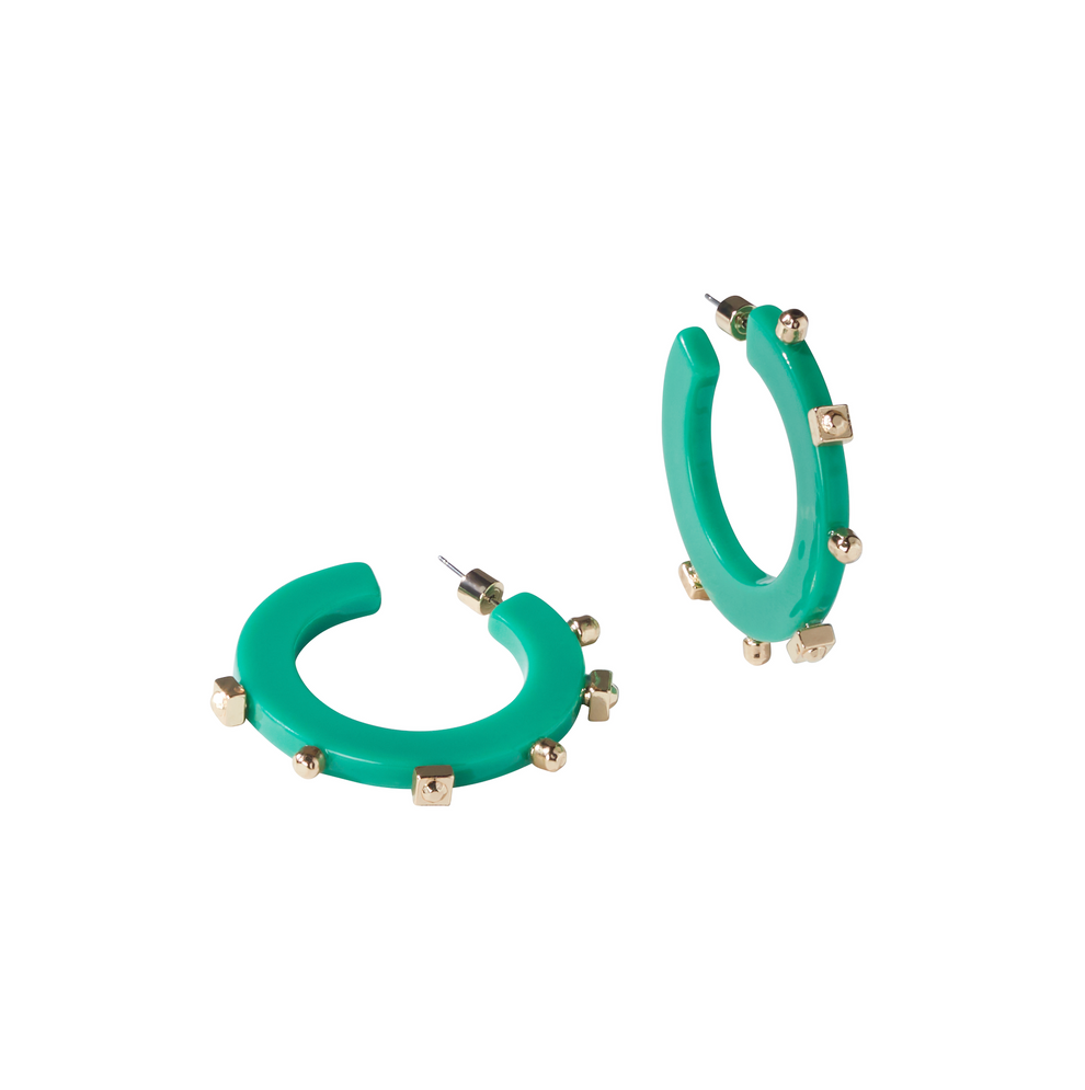 Solid Jewel Hoop in Sea Green