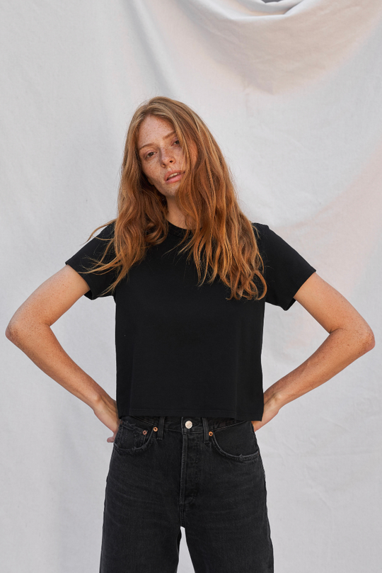 Springsteen Baby Tee in True Black