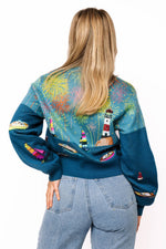 Load image into Gallery viewer, Fireworks Over Boat Knit Cardigan in Multi
