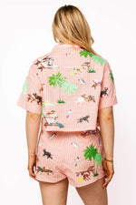 Load image into Gallery viewer, Dogs at the Beach Top in Orange Stripe
