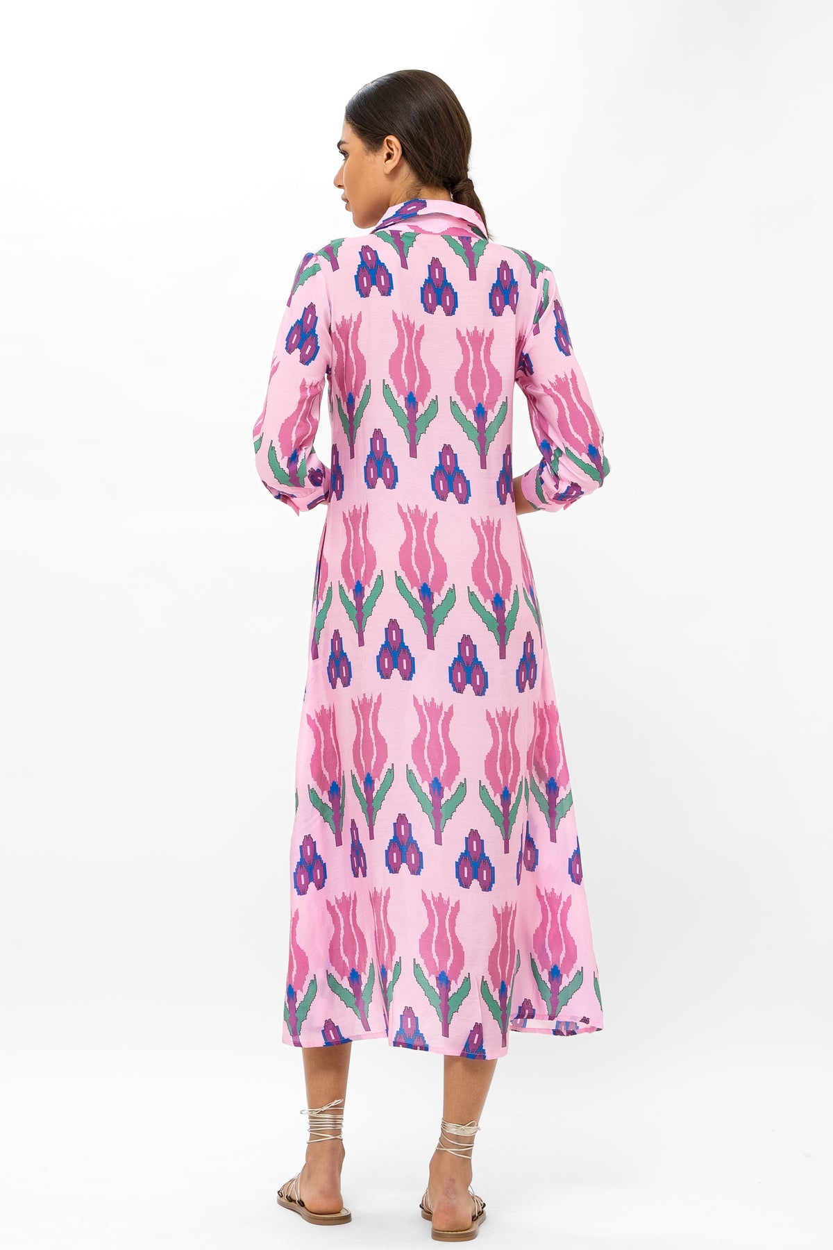 Shirt Dress in Sumba Pink