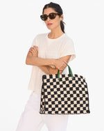 Load image into Gallery viewer, Summer Simple Tote in Black/Cream Crochet Checker
