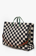 Load image into Gallery viewer, Summer Simple Tote in Black/Cream Crochet Checker
