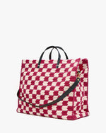 Load image into Gallery viewer, Summer Simple Tote in Plummy/Cream Crochet Checker
