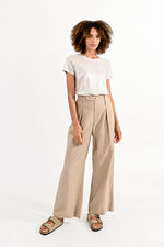 Load image into Gallery viewer, Wide Leg Trouser in Light Khaki
