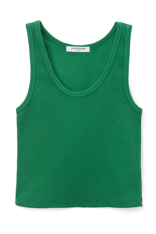 Blondie Rib Tank in Golf Green