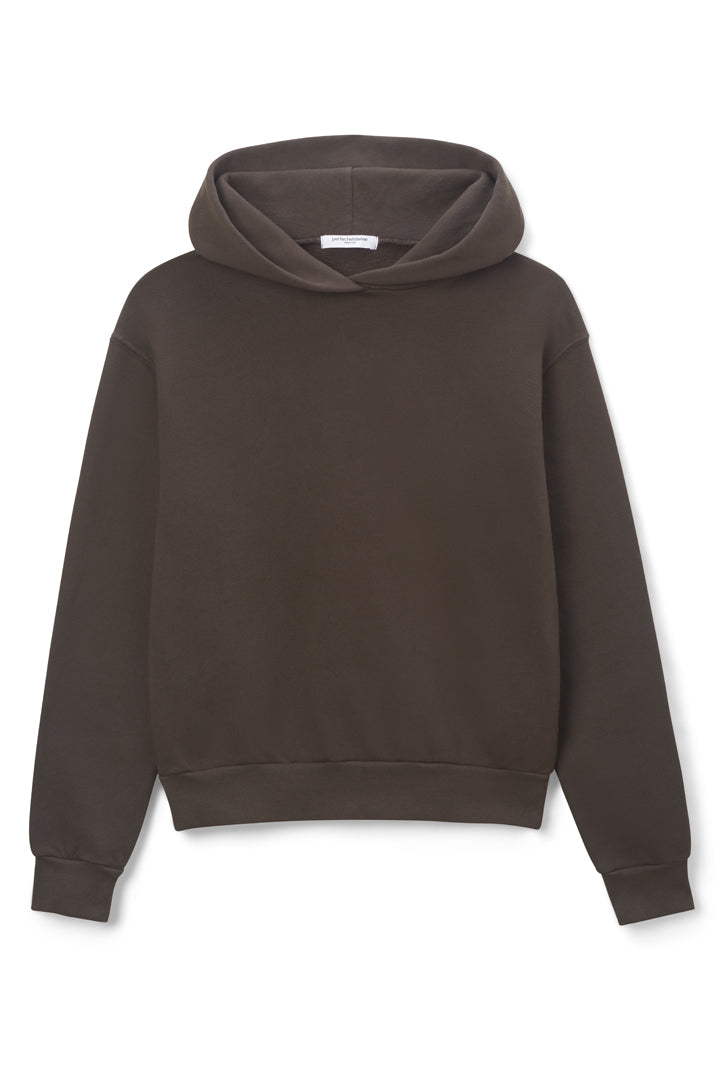 Heart Fleece Pullover Hoodie in Cafe