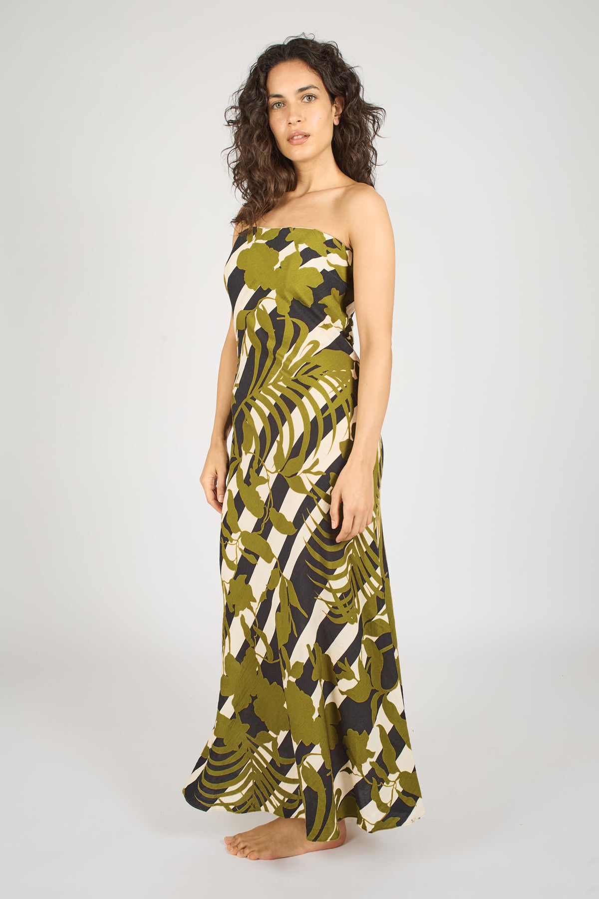 The Archive Jessica Dress in Black/Olive