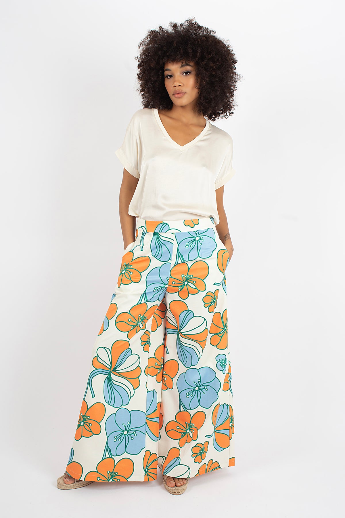 The Bold Wide Leg Trousers in White