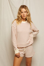 Load image into Gallery viewer, Tyler Pullover Sweatshirt in Red/Natural Stripe
