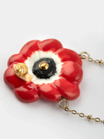 Load image into Gallery viewer, Red Anemone Flower Necklace
